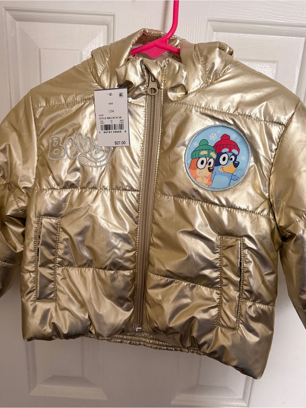 Kids Bluey Gold Puffer Jacket Brand: Bluey